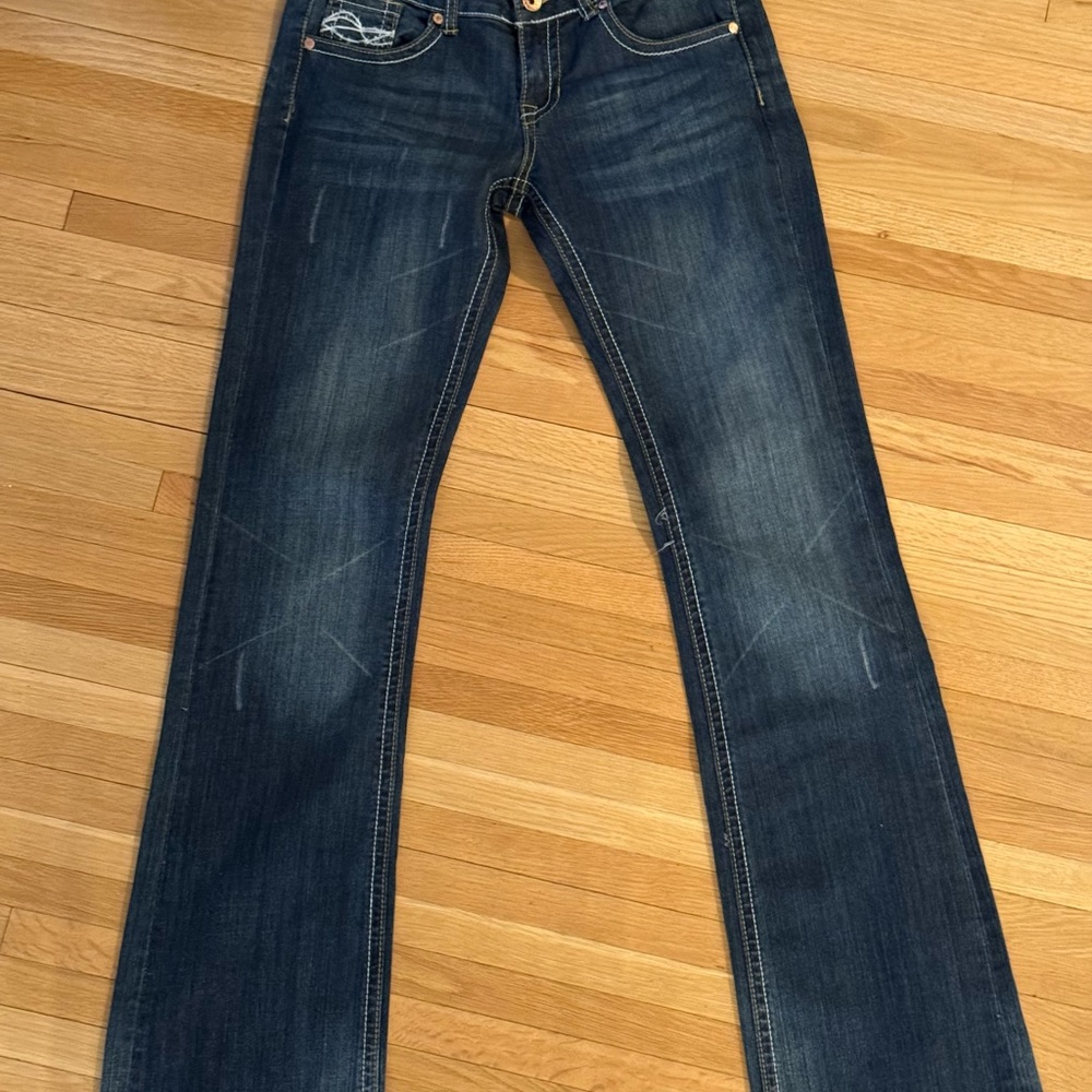 Cowgirl Tuff “Don’t Fence Me In” jeans, sz 28 x 37